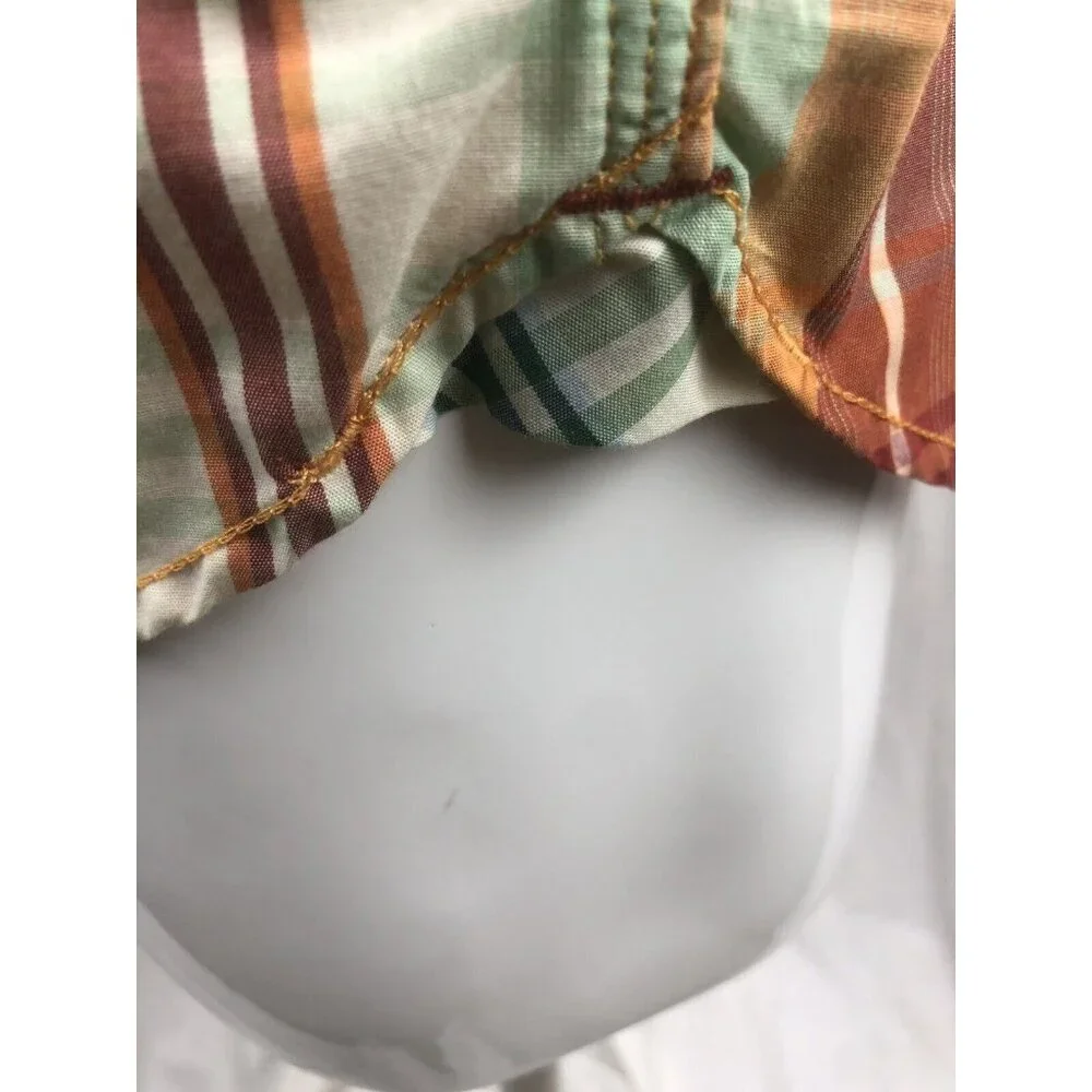 The North Face Men Shirt Madras Plaid Short Sleeve Button Up Hiking Large L